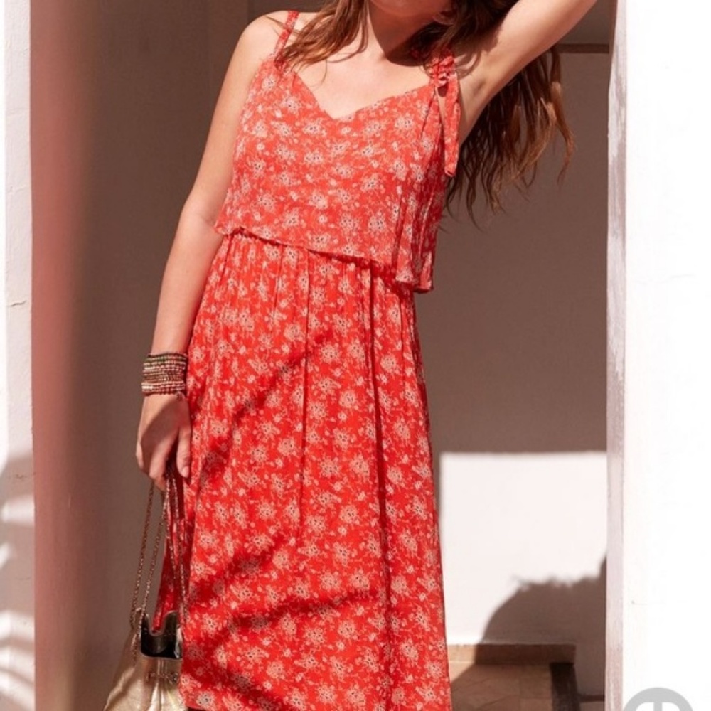 Red Floral Sundress Size 10 - Picture 1 of 5